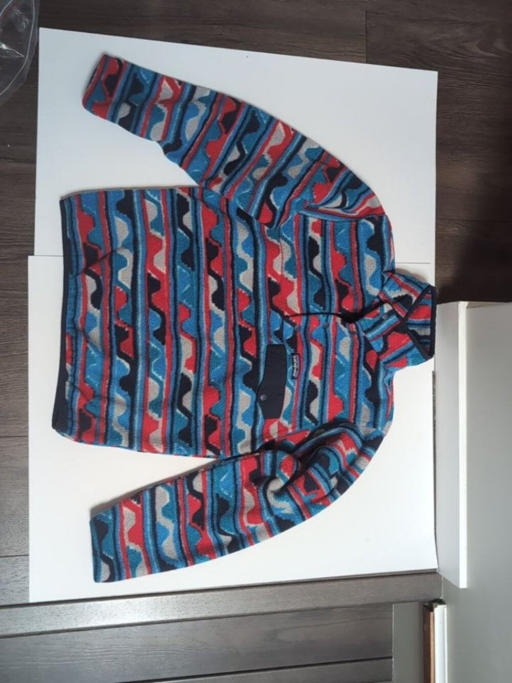 Patagonia Synchilla Snap-T Aztec Blue Delta Waves Pullover - Picture 11 of 12